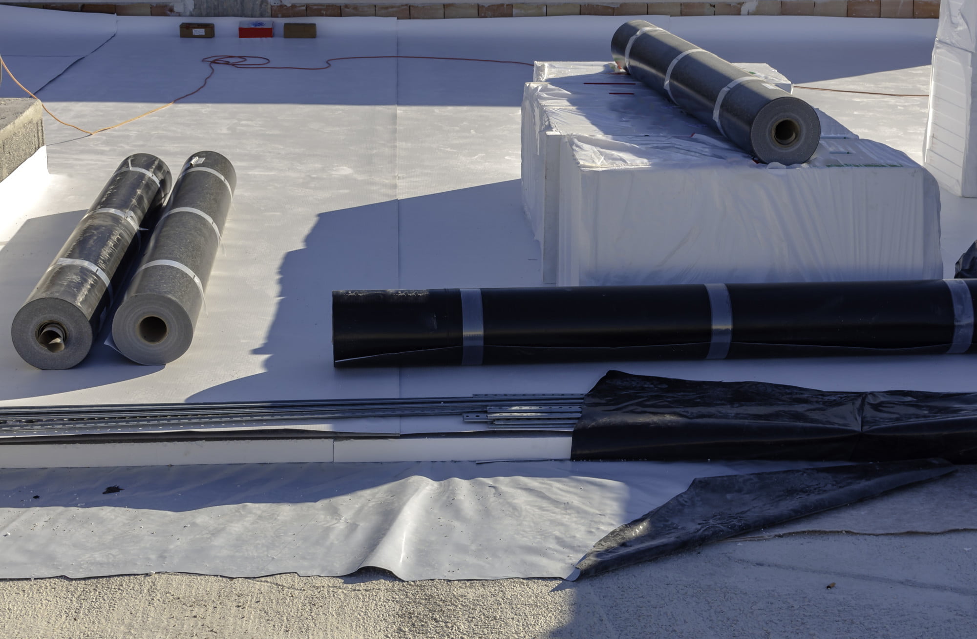 Stratigraphy Of The Materials To Waterproof A Terrace In A New Building With The Following Products: 4 Mm Pvc, Polystyrene, Non Woven Fabric And 2 Mm Polyethylene